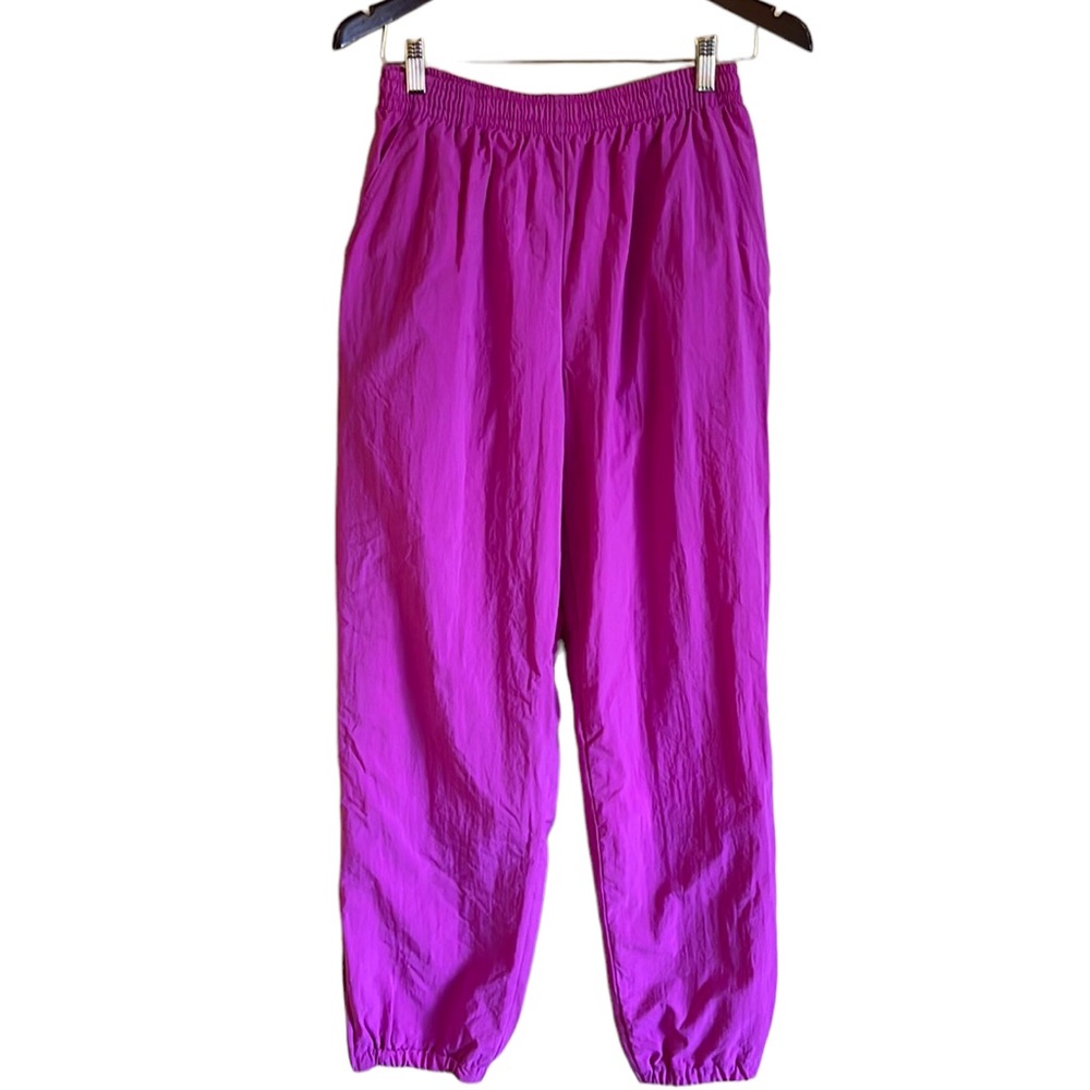 Vintage magenta high waisted track jogger pants